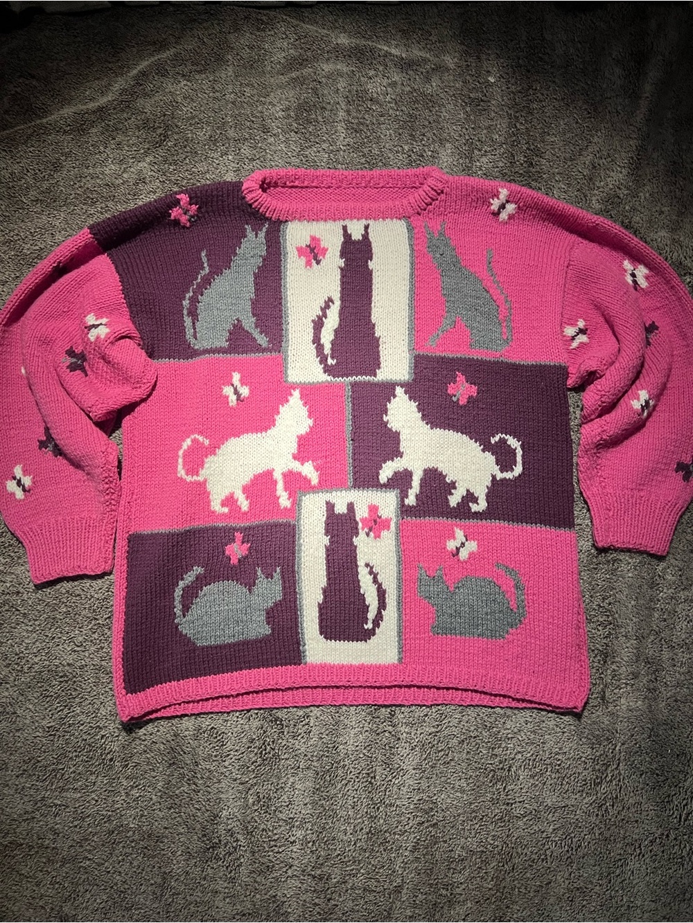 90s cat knit sweater